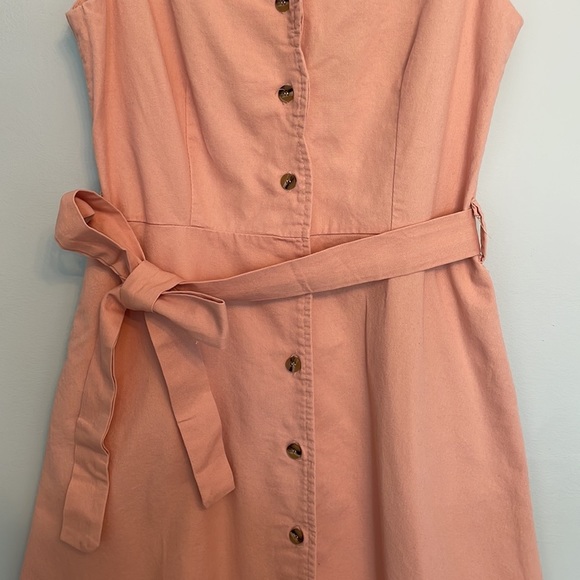 VINTAGE Vibes Cotton Sleeveless Belted Midi Dress by Sui Sui Size M - Picture 3 of 5